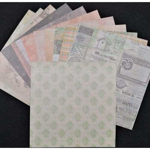 ZFPARTY 12pcs 6" Single-side Printed Vintage Garden painting creative papercraft art paper handmade scrapbooking kit set book