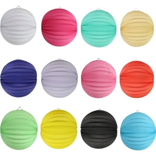 Zilue 19cm Accordion Pleated Paper Lanterns Watermelon Lantern Wedding Party Birthday Showers Home Event Decor
