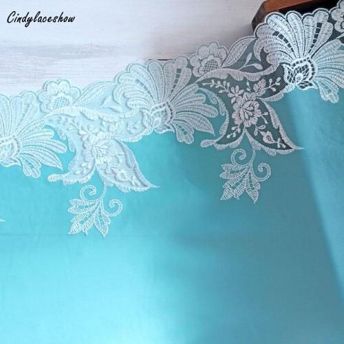 1Yard 19.8cm Width Handmade DIY Clothing Accessories Blue Embroidery Lace Fabric Curtains Sofa Lace Trim Accessories DIY LA233