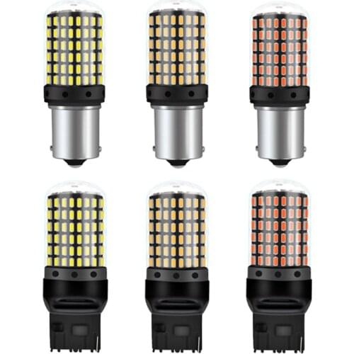 1x 3014 144smd CanBus S25 1156 BA15S P21W LED BAY15D BAU15S PY21W Lamp T20 LED 7440 W21W W21/21W Led Bulbs For Turn Signal Light