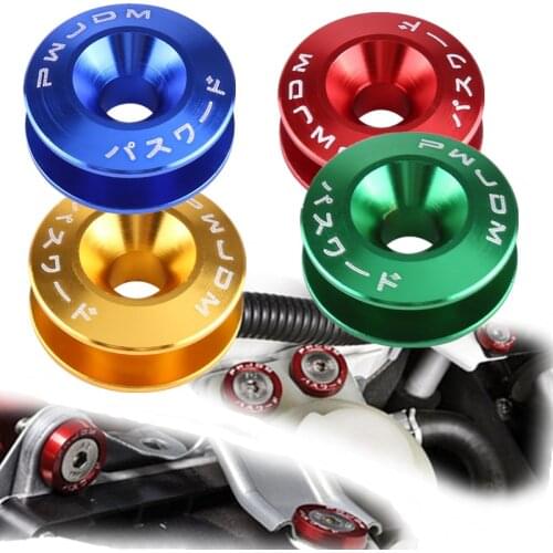 2pcs/set Hexagon 7 Colors Engine Car Aluminium Alloy Refit Durable Bumper Washer Fastener Fender Washer Car Bolts