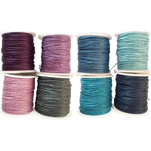 8 Rolls 80 Meters Waxed Cotton Cord String Rope For Jewelry Making DIY Craft 1mm Wide