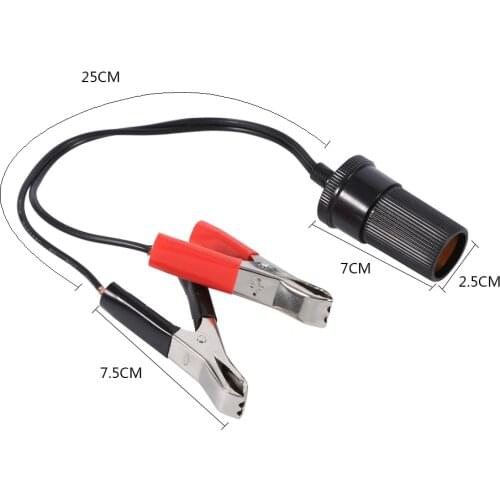 12V Cigarette Lighter Adapter 25cm Long Cable Connects Directly To Battery Fit For 12V Cigarette Lighter Plug Of Any Accessory