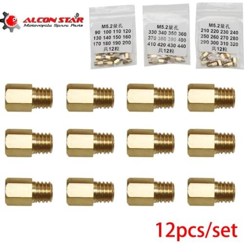 Alconstar 12pcs Motorcycle TM VM Carburetor Hexagon Main Injectors Nozzle Can be used Mikuni #90 #200 #250 #300 #350 #440