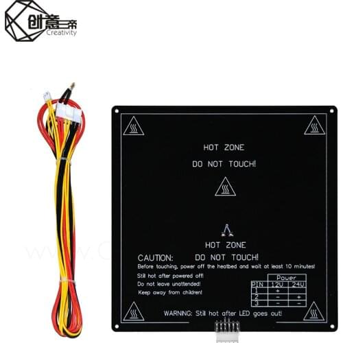 Aluminium hot bed MK3 12V/24V Part With Terminal wire For Reprap Mendel Hot Bed 3D Hot bed Part MK3-220*220*3mm Aluminium Plate