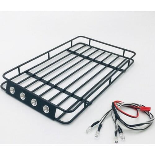 Roof Rack Luggage Carrier with LED Light for 1/10 Redcat GEN8 Scout II RC Crawler Car Parts Accessories 235*140*20mm