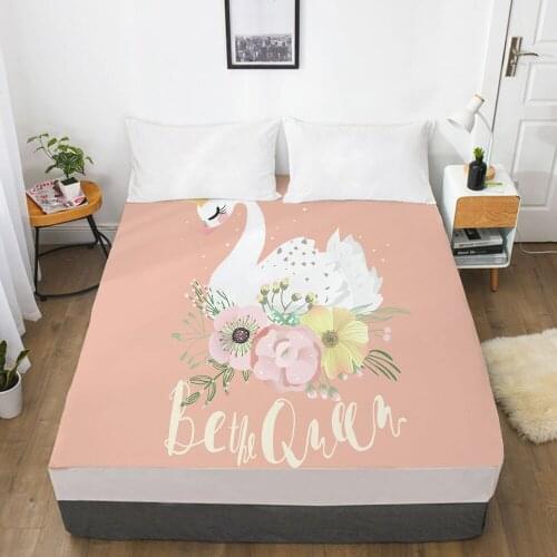 Children Elastic fitted sheet bed sheet With An Elastic Band Bedding For Kids baby child Mattress Cover Double Bed cover swan
