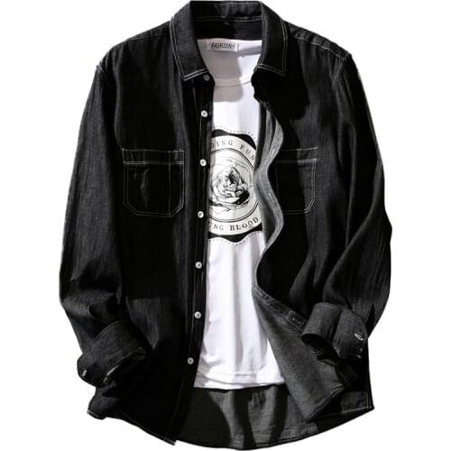 Spring And Autumn MenS Denim Shirt Classic Fashion Casual Long Sleeve Jean Shirt Jacket Male High-End Brand Thin Cowboy Coat