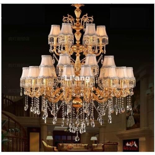 European Golden D108cm 30L Wholesale Modern Clear Golden K9 Crystal Chandelier K9 Crystal Chandelier E14 LED 100% Guaranteed