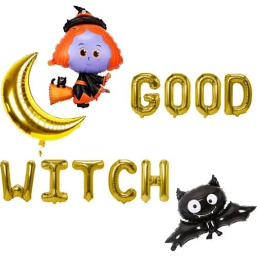 Good Witch Banner Mylar Foil Balloon Halloween Decorations Party Cosplay Game For Home House Garden Outdoor Indoor Decor