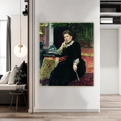 Ilya Efimovich Repin《Aleksandrova Heinz》Canvas Oil Painting Aesthetic Picture Wall Hanging Decor Home Living Room Decoration