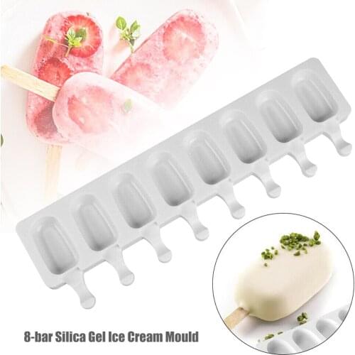 Making Ices Cream Silicone Mold Mould 8 Cell Juice Popsicles Maker Portable Diy For Home Kitchen Gadgets