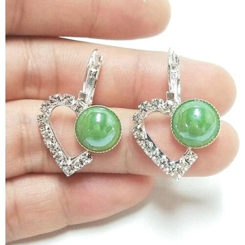 LeLX Crystal Sterling Jewelry Stud Earrings Heart Earring for Women Fashion Earrings