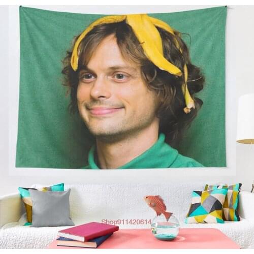 Matthew gray gubler with a banana tapestry Art Tapestry Ins Tapestry Household Bedside Decoration Cloth Hanging Tapiz