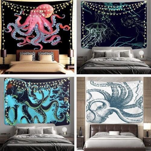 Jellyfish Octopus Tapestry Wall Decoration Cloth Art Hanging Painting Background Cloth Wall Hanging Live