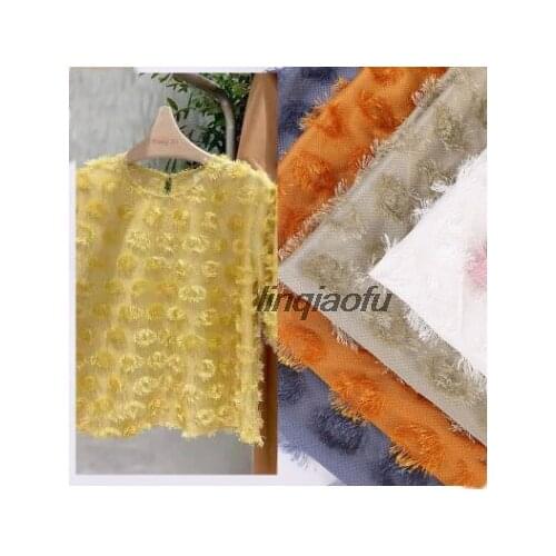 New pine velvet jacquard three-dimensional fringed velvet fabric, Korean fashion plush fabric