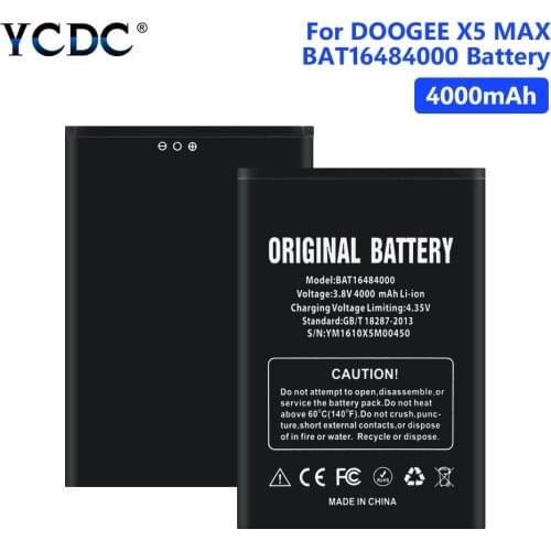 New High Quality 4000mAh BAT16484000 battery for Doogee X5 Max x5max Pro Smart Phone Replacement Battery