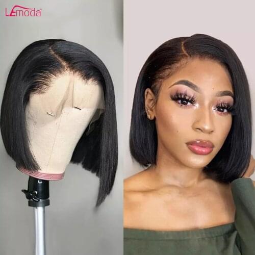 Lemoda Bob Wig 13x4 HD Lace Frontal Wig Straight Short Bob Lace Front Human Hair Wigs Remy Brazilian HD Transparent Lace Wig