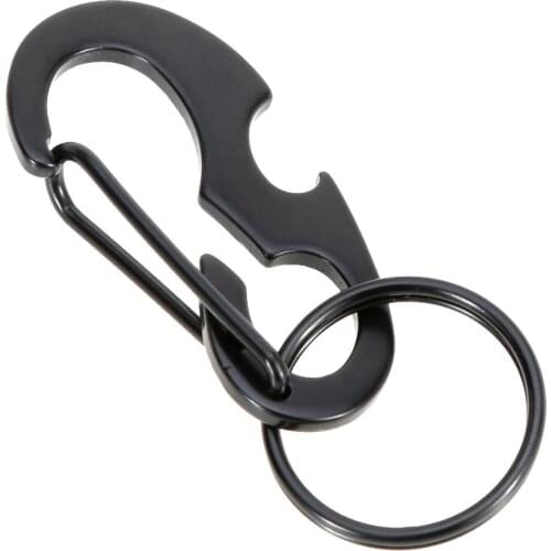 EDC Outdoor Camping Portable Carabiners Buckles Hooks D-type Deduction Metal Climbing Bottle Opener Hook Fast Hanging Keychains