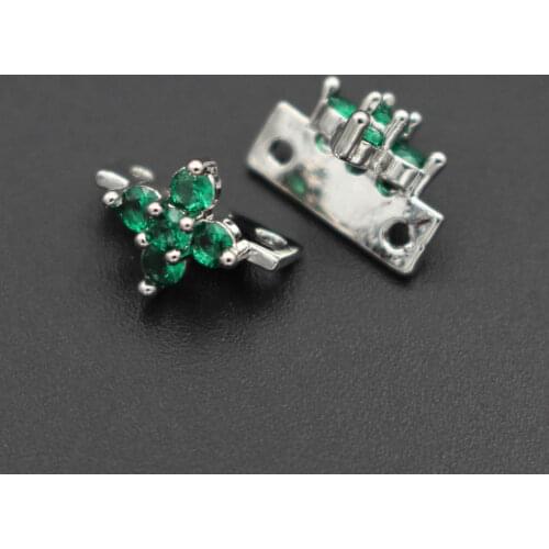 Micro Paved Zircon 2 Holes Spacer Bars Cross Spacers Brass Metal Separator Accessories DIY Natural Stones Pearls Jewelry Making