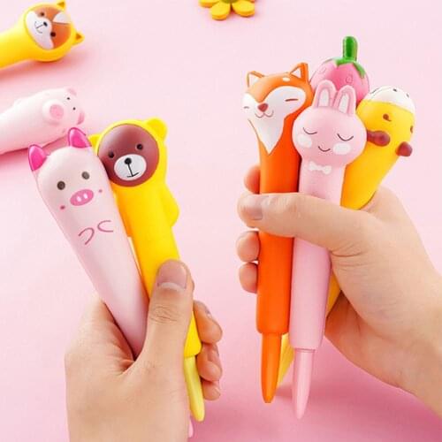 Cute Funny Soft Slow Rebound Gel Pen Office Gift Student School Stress Reliever Vent Pen Ballpoint Decompression Stationery Pens