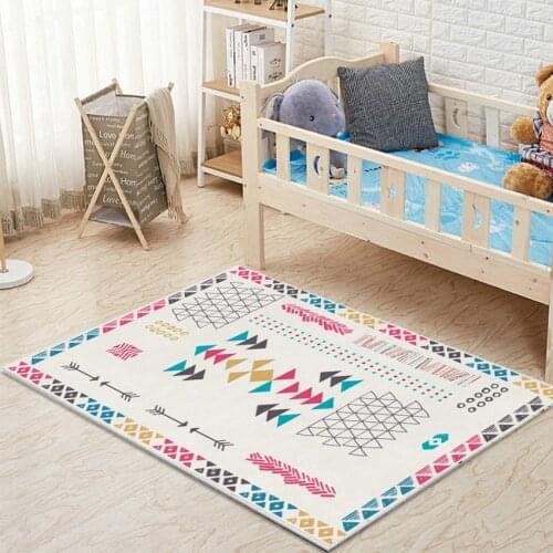 Modern Moroccan Style Geometric Rug Living Room Bedroom Hotel Homestay Mat Crystal Velvet Material Alfombra Dormitorio Juvenil