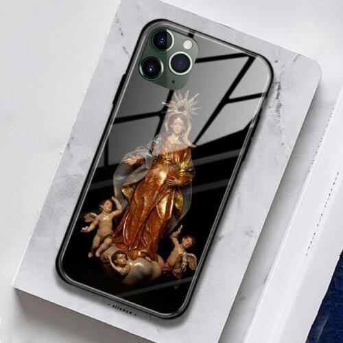 Virgin Mary of Hope Catholic Religious Art Glass Phone Case For iPhone SE 6s 7 8 Plus X XR XS 11 12 Mini Pro Max Cover Sheell