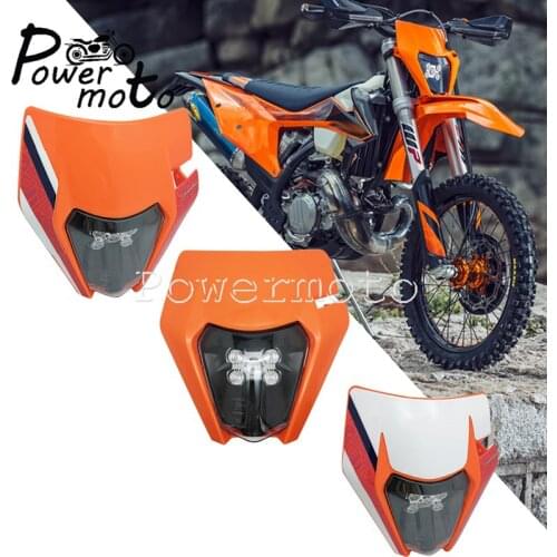 LED E8 Headlight Motocross Enduro LED Emark Headlamp Mask for SX SX-F 250EXC 450EXC XCW TE FE FC FX 350 125 Six Days
