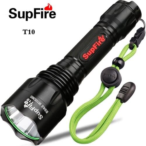 SupFire T10 LED flashlight rechargeable 18650 battery portable lamp outdoor super bright bicycle lamp camping lamp