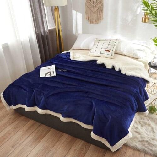 Thicken Lamb Cashmere Bedding Outdoor Blanket Fleece Bed Sheet Car Picnic Quilt Cover