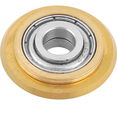 UXCELL Hot Selling Titanium Coating Tungsten Carbide Ceramic Tile Cutter Wheel Replacement 22mmx6mmx6mm Brass Tone