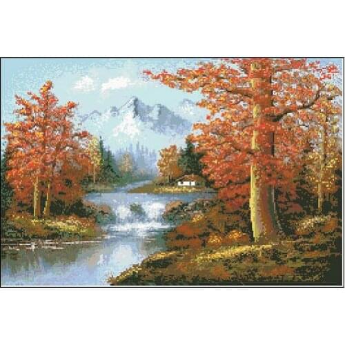 Embroidery Package Free Shipping Cross Stitch Kits Scenery Tree Fortune Come