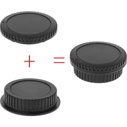 Rear Lens Body Cap Camera Cover Set Dust Screw Mount Protection Plastic Black Replacement for Canon EOS EF EFS 5DII 6D Jan-12