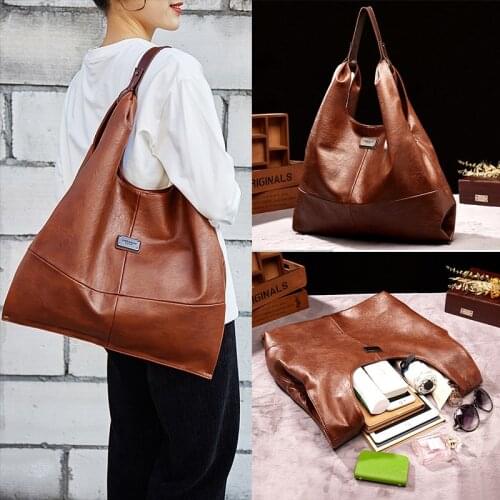 Retro Fashion Tote Leisure Soft Leather Shoulder His Large Capacity Leisure Womens Bags Leisure Personality Chic Shoulder Bag