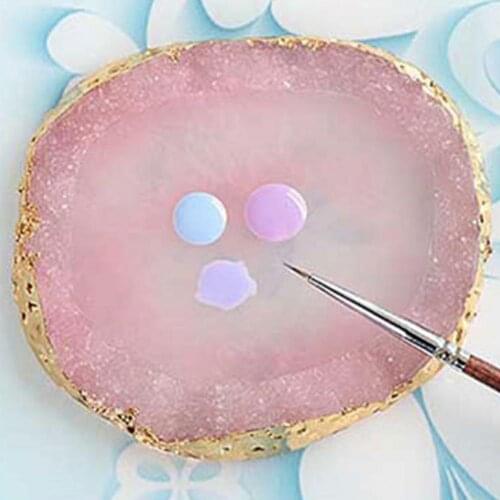 1Pc Manicure Display Board Palette Natural Resin Stone Manicure Color Practice Show Shelf Nail Gel Mixing Palette Nail Art Tools