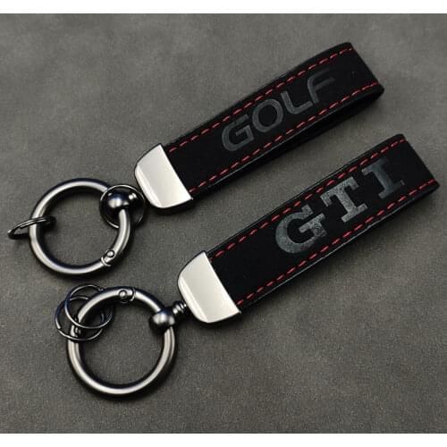 1Pcs High Grade Leather Car Logo Keychain Metal Keyring For BMW M VW R Mercedes AMG Audi RS S Line Sline Key Chain Rings