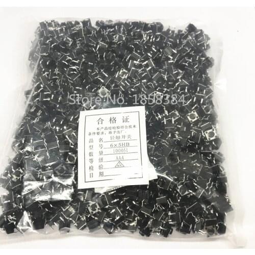1000PCS DIP-4Pins 6*6*5 mm Switch Tactile Push Button Switches 6x6x5mm