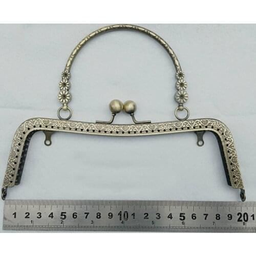 20cm women DIY purse frame hand bag metal clasp kiss buckle bag making hardware accessories 3pcs/lot