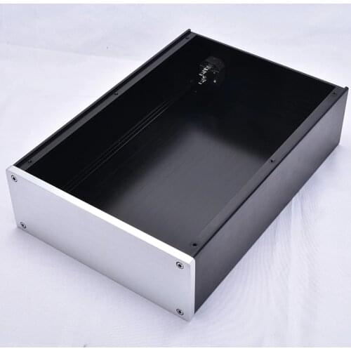 215*80*308MM JC2208 All Aluminum Amplifier Chassis Shell Enclosure DIY Box Silver Preamp Decoding Amplifier Case