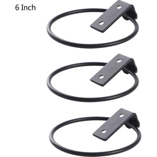 3 Pack 4/6 Inch Plant Holder Ring Flower Pot Holder Ring Wall Mounted Wall Planter Hook for Herb Plant Collapsible Black