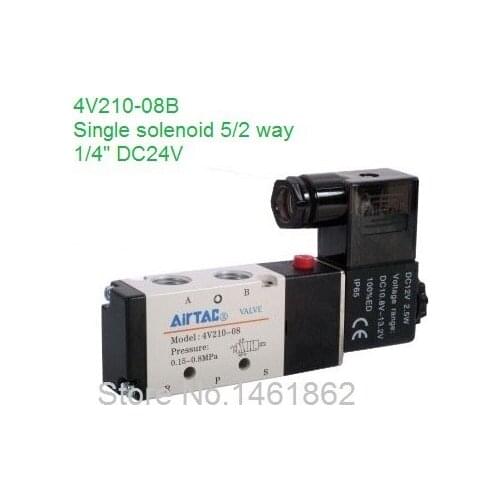 4V210-08B High quality 1/4" 2 Position 5 Port Air Solenoid Valve 4V210-08B Pneumatic Control Valve, DC 24V CE
