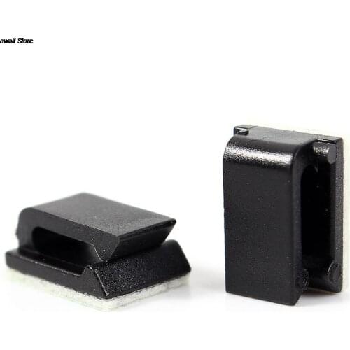50pcs Black Car Wire Cord Clip Tie Clips Organizer Drop Adhesive Clamp Cable Holder