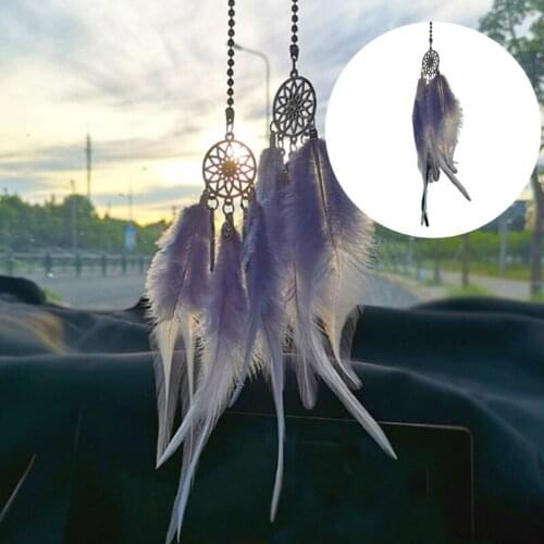 50LC Auto Rearview Mirror Pendant Cute Dream Catcher Interior Ornaments for Car Decoration Birthday Presents Wind Chimes