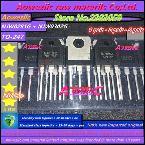 Aoweziic 2019+ ( 1 -2 -5pair ) 100%new imported original NJW0281G NJW0302G NJW0281G NJW0281 NJW0302 TO-247 Audio matching tube