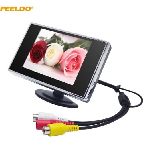 FEELDO 3.5inch TFT LCD Car Rear View Parking Monitor Display for DVD VCR VCD Backup Camera #1308