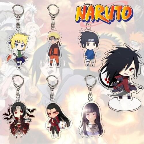 Cute Anime Naruto Shippuden Keychain Cartoon Characters Acrylic Key Chain Bag Charm Decorative Ornaments Kids Jewelry Fans Gift