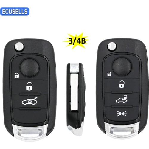 3/4 Button Folding Flip Remote Key Shell Case Smart Car Key Housing for Fiat Toro 500X 500 Punto Tipo Egea For Dodge Neon Key