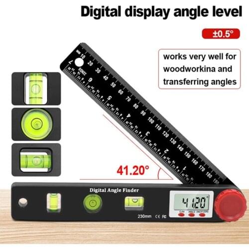 230mm 4in1 digital protractor angle ruler spirit level universal level ruler woodworking electronic goniometer angle protractor