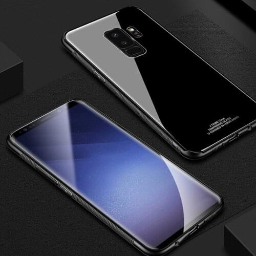 For Samsung Galaxy S 9 Plus Tempered Glass Case S9Plus Hybrid Soft TPU Frame Mirror Surface Glass Back Hard Cover for Samsung S9