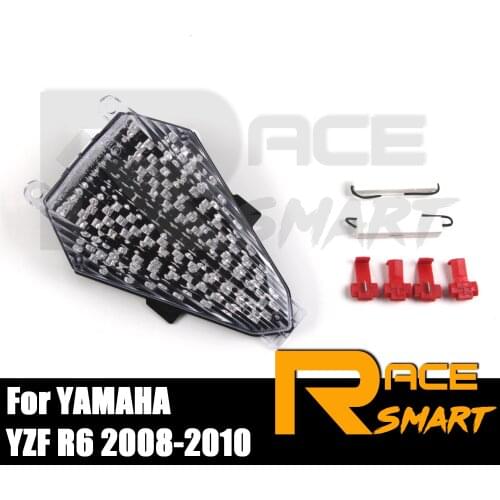 E-Mark Motorcycle LED Turn Signals Brake Light Tail Light Taillight For YAMAHA YZFR6 2008 2009 2010 YZF R6 YZF-R6 YZFR-6 Clear